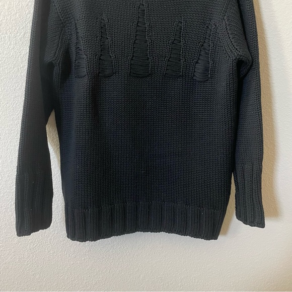 Jill Sander Chunky Knit Mock Neck Pullover Sweater Sz:36 Black - Picture 6 of 9
